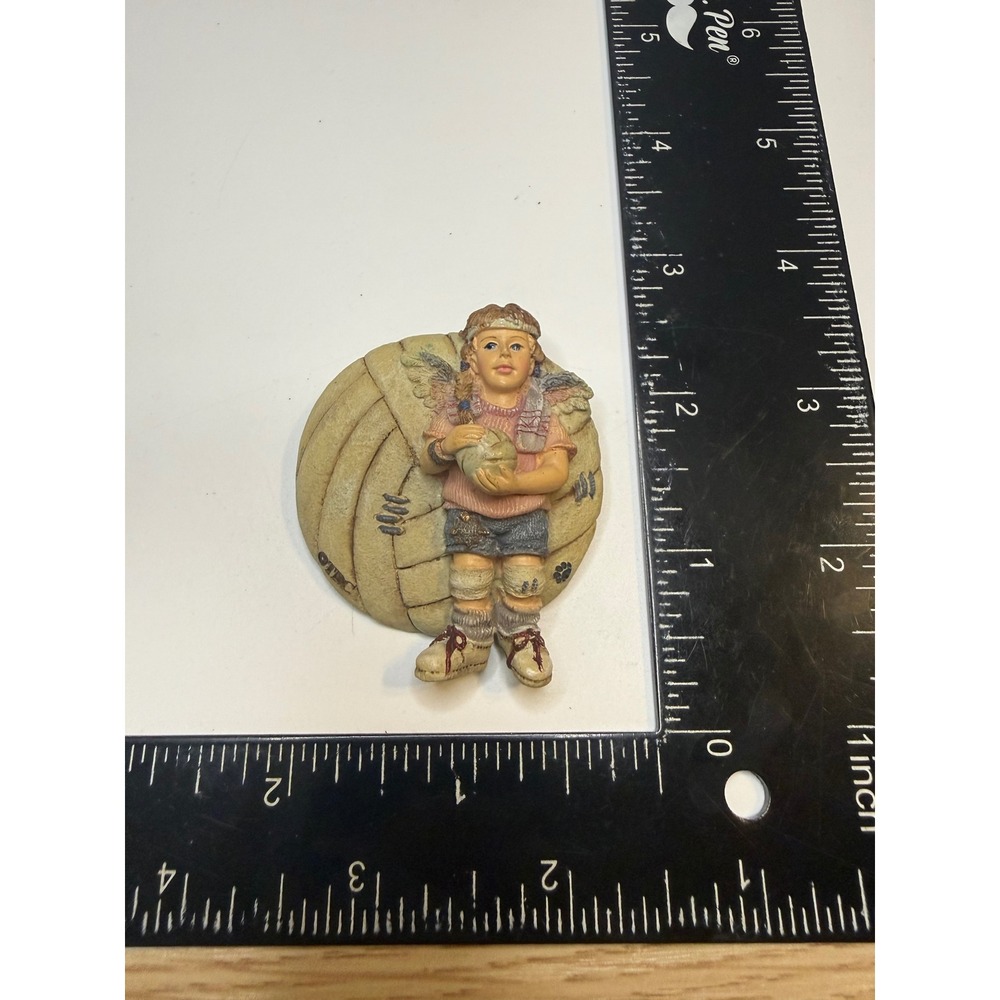 Boyds Bears & Friends Angel Volleyball Player Resin Pin Brooch Sporty Girl Wings